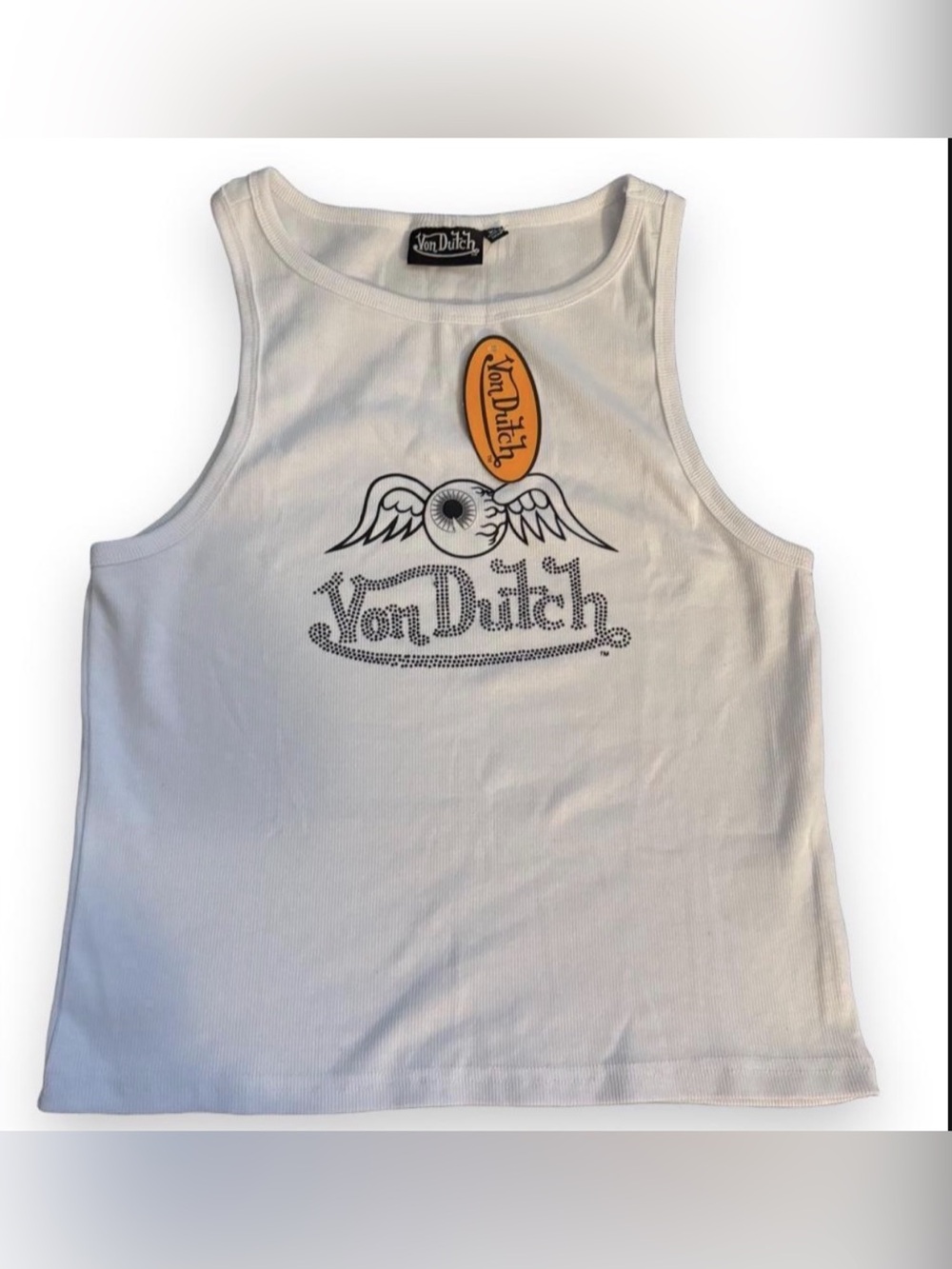 VON DUTCH LOGO RHINESTONE TANK** NWT